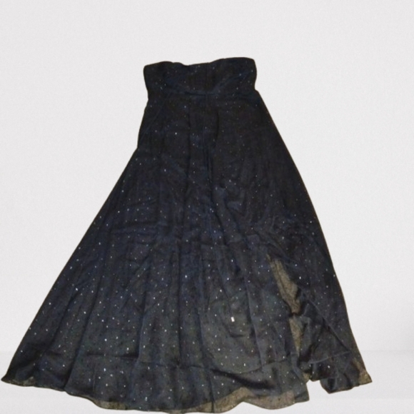 NWT White House Black Market Strapless With Slit Sparkle Sheer Dress – Size 10 ✨ - Picture 3 of 7